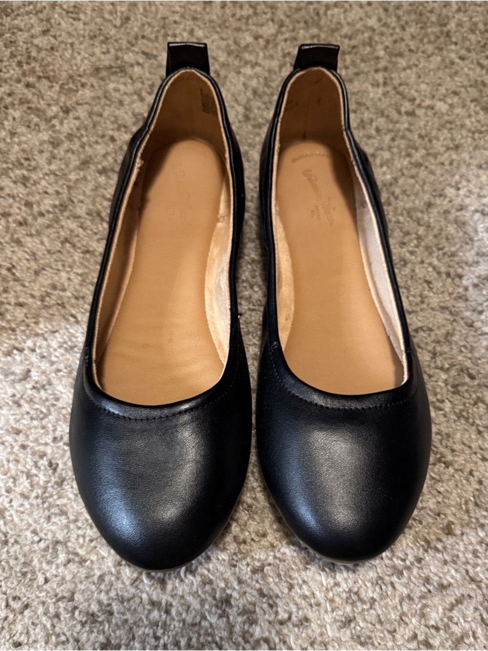 Universal Thread Black Leather-Look Ballet Flats